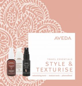 aveda travel size essentials at the retreat hair salon and spa farnham, surrey