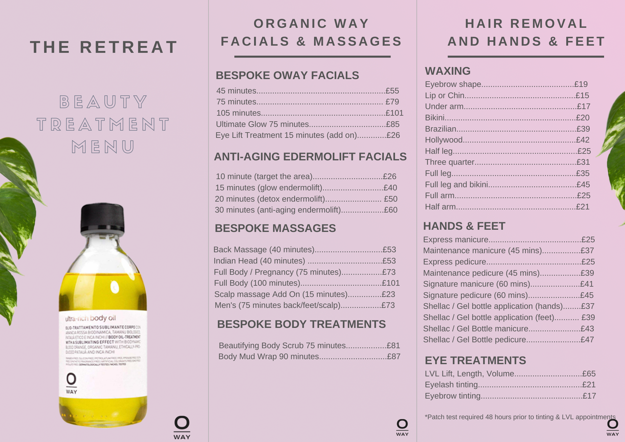 Char The Retreat Price List 1 Char The Retreat Price List 1