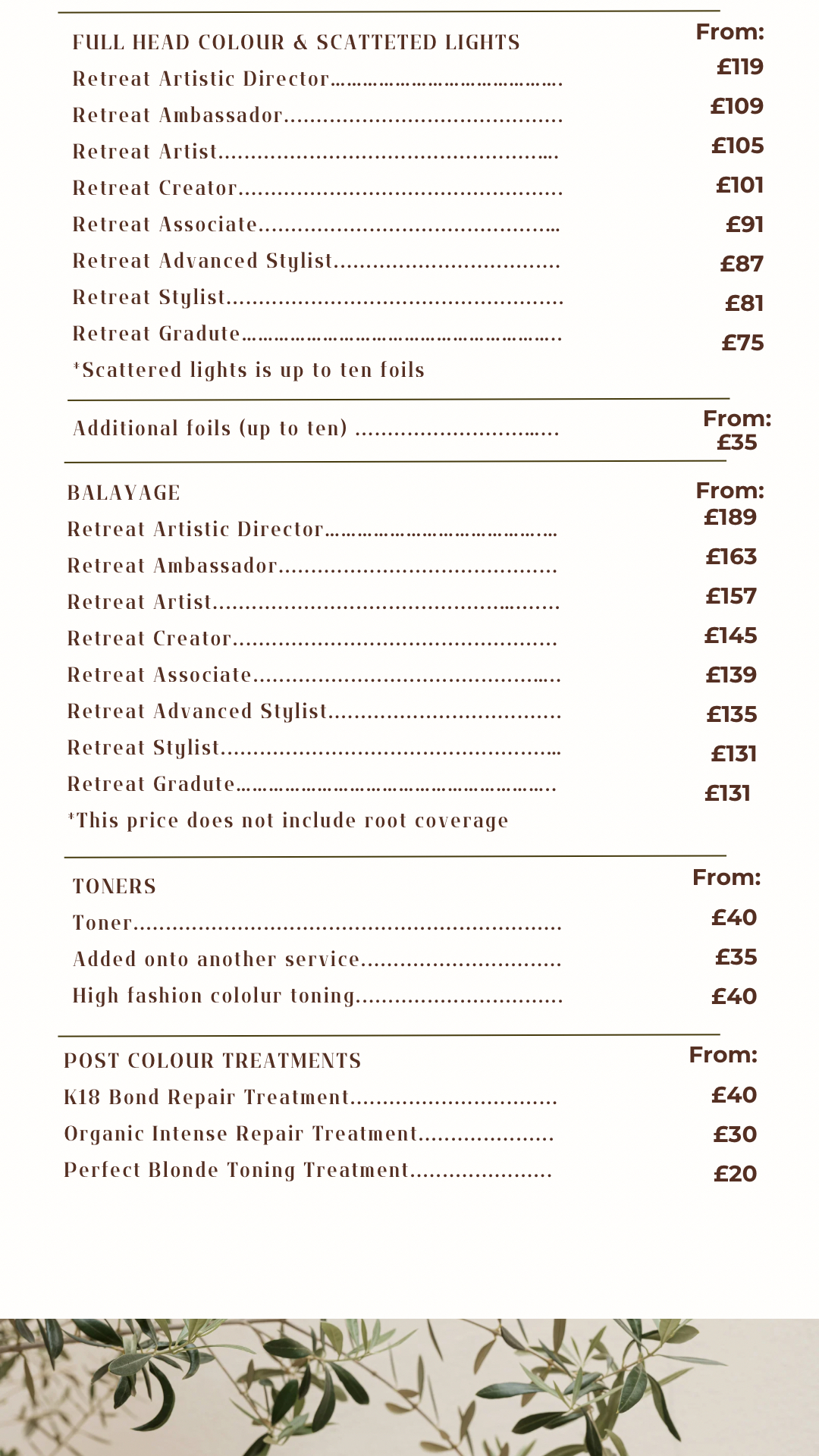 hair Price List 3 hair Price List 3