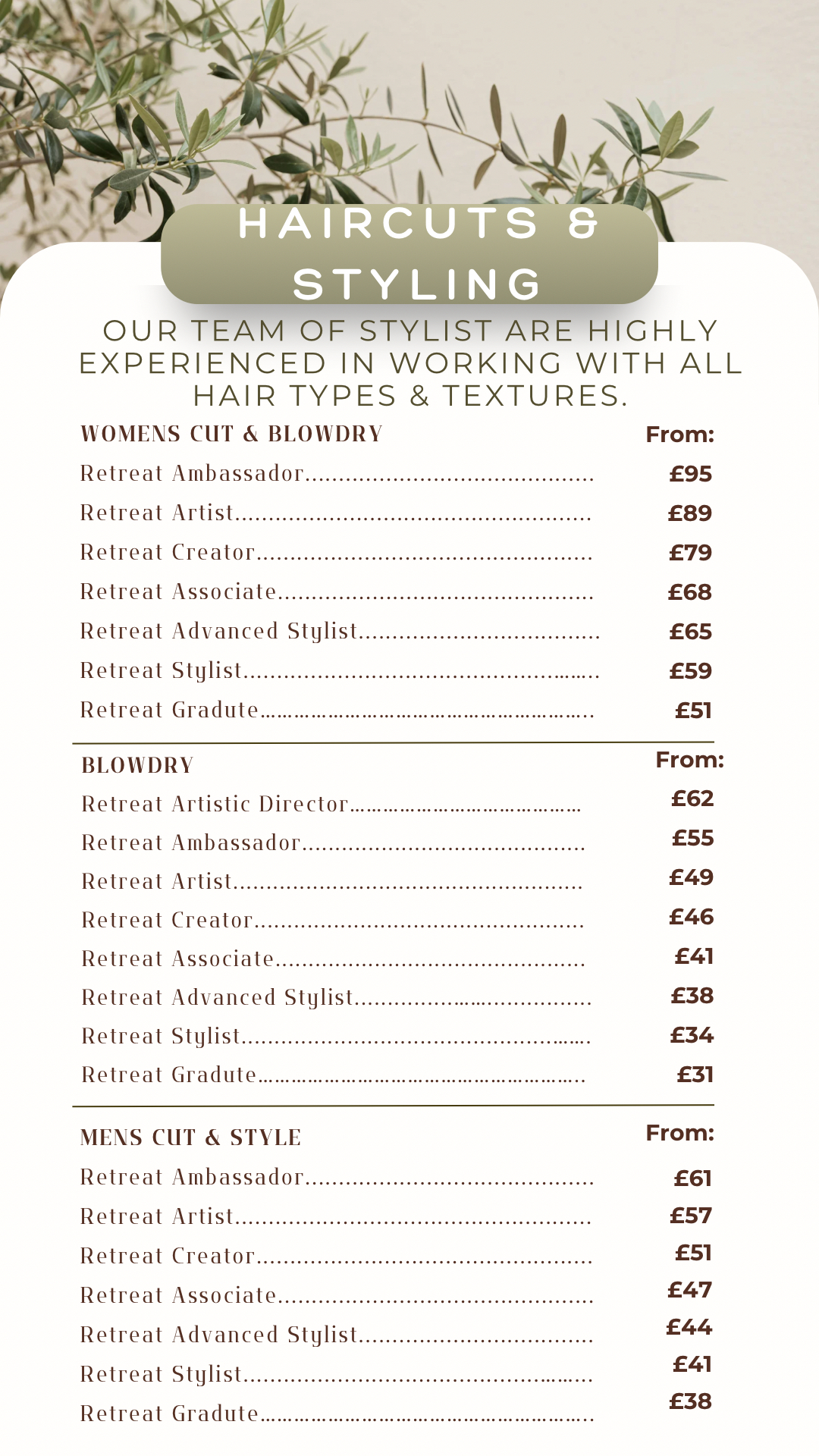 hair Price List 4 hair Price List 4