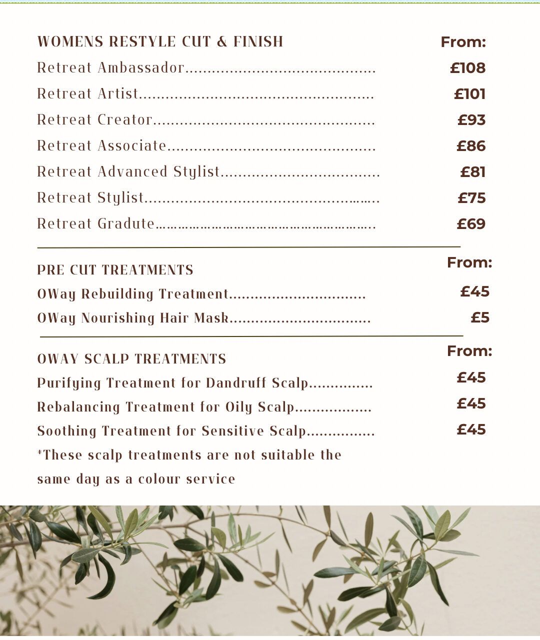 hair Price List 5 hair Price List 5